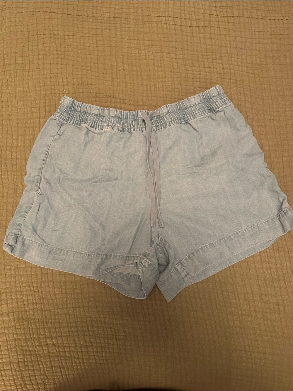 Light Blue Women's Drawstring TENCEL Shorts